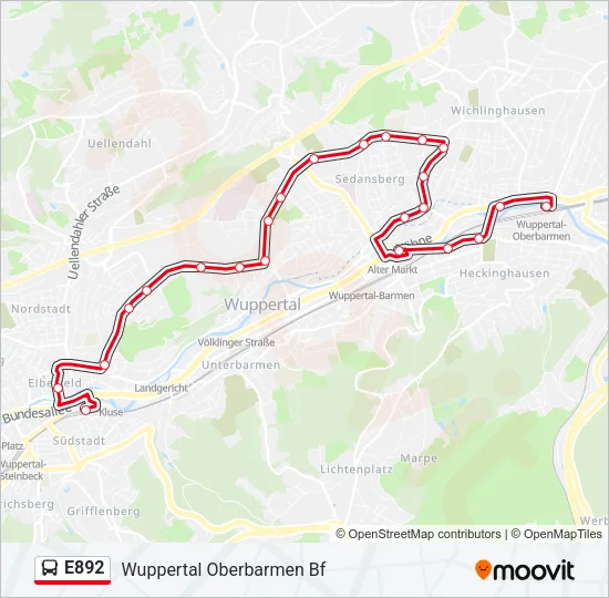 E892 Bus Line Map