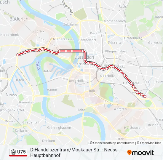 U75 Subway Line Map