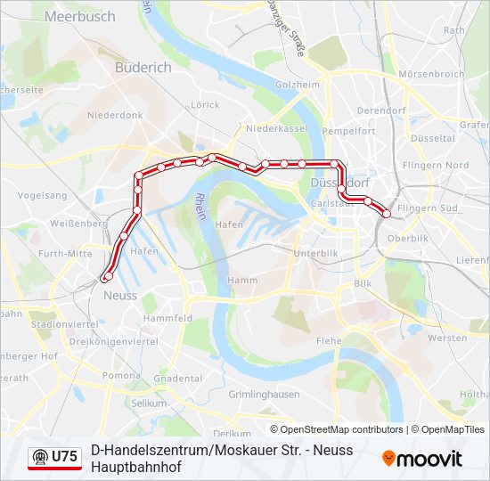 U75 Subway Line Map