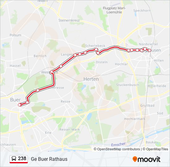 238 bus Line Map