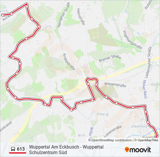 613 bus Line Map