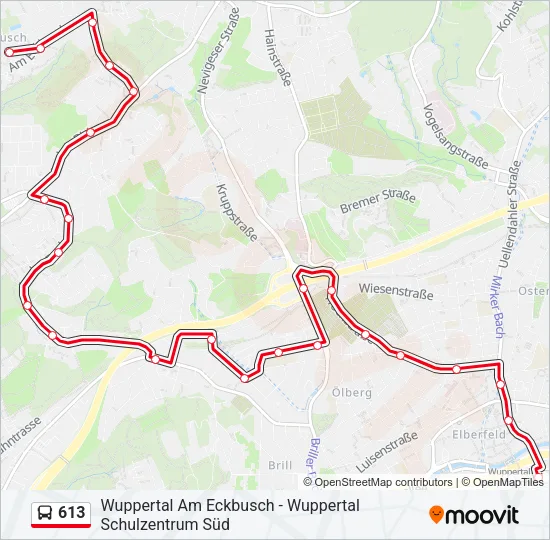 613 Bus Line Map