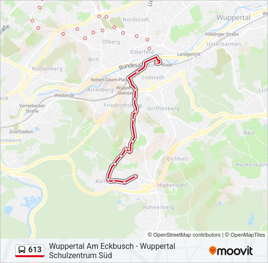 613 Bus Line Map