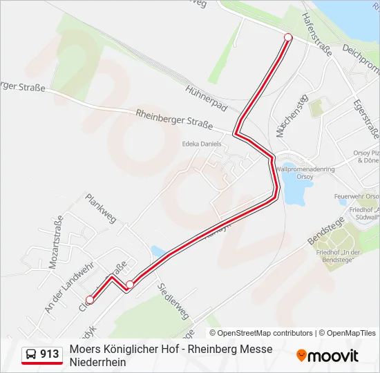 Автобус 913: карта маршрута