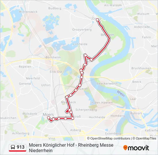 913 Bus Line Map
