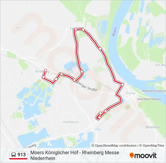 913 Bus Line Map