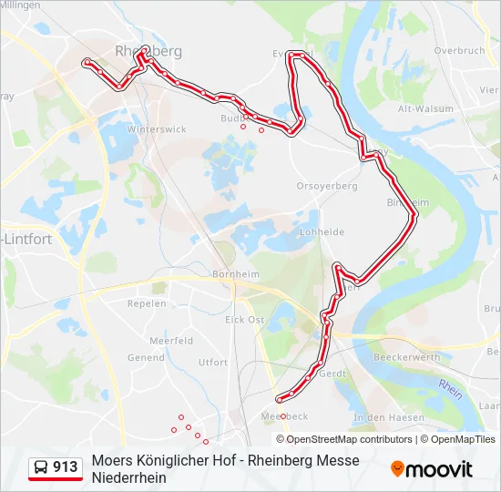 913 Bus Line Map