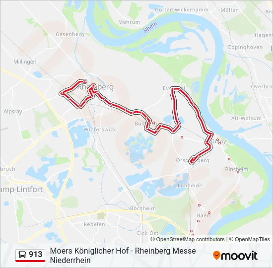 913 Bus Line Map
