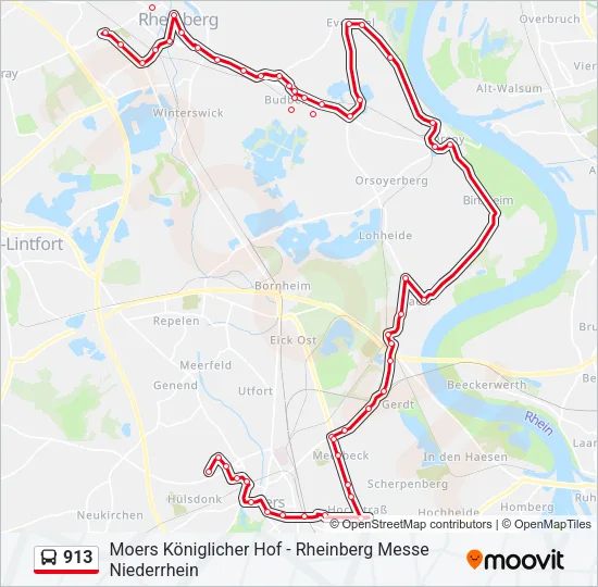 913 Bus Line Map