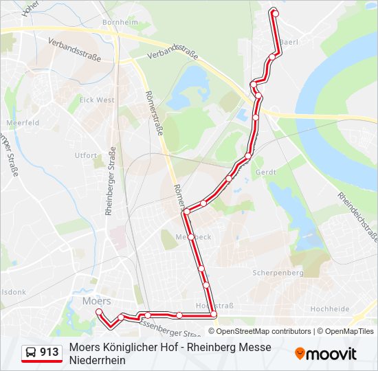913 Bus Line Map