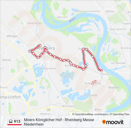913 Bus Line Map