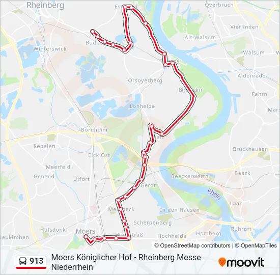913 Bus Line Map