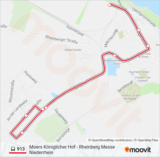 913 Bus Line Map