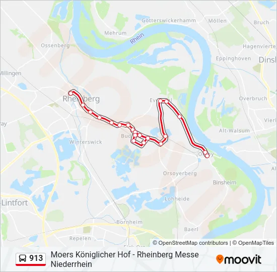 913 Bus Line Map