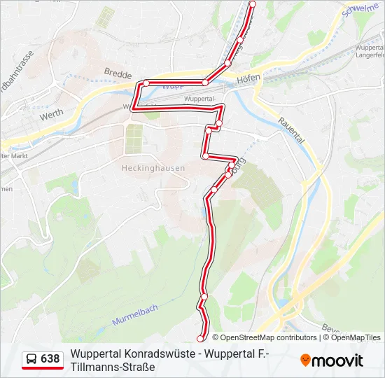 638 Bus Line Map