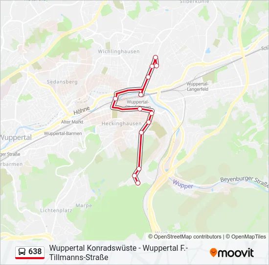 638 Bus Line Map