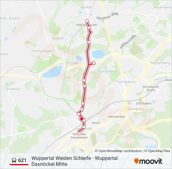 621 Bus Line Map