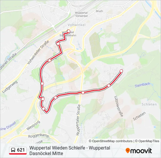 621 Bus Line Map