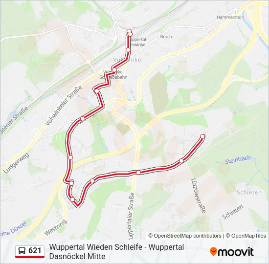 621 Bus Line Map