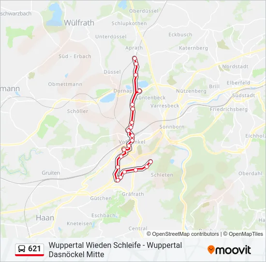621 Bus Line Map