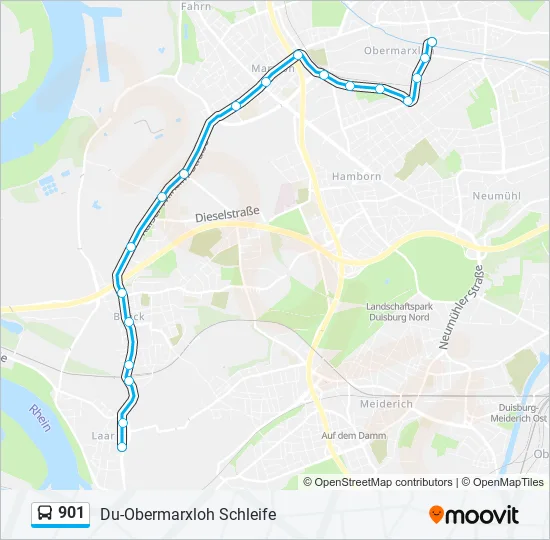 901 Bus Line Map
