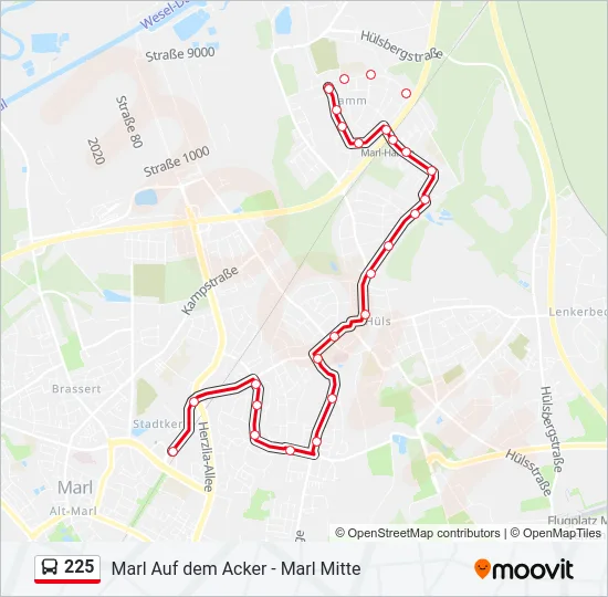 225 Bus Line Map