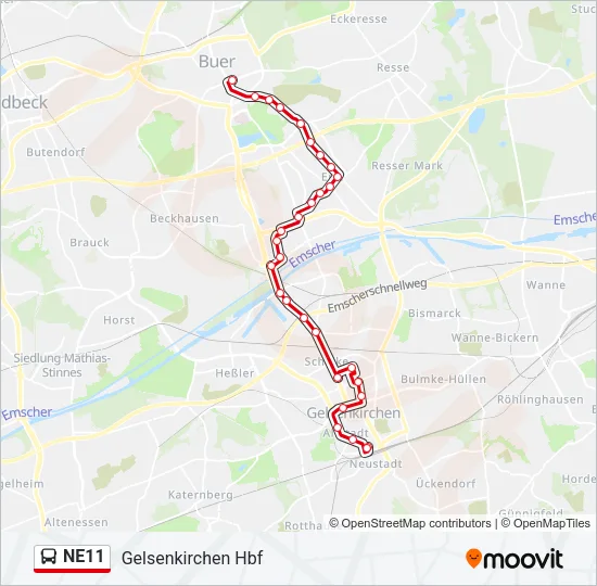 NE11 Bus Line Map