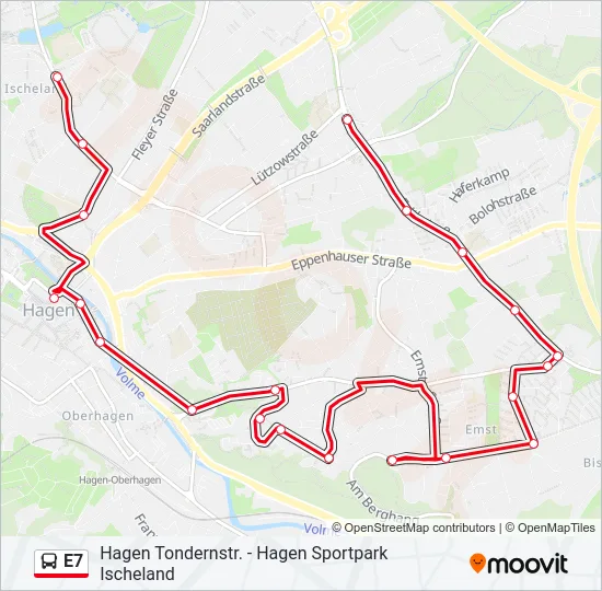 E7 Bus Line Map