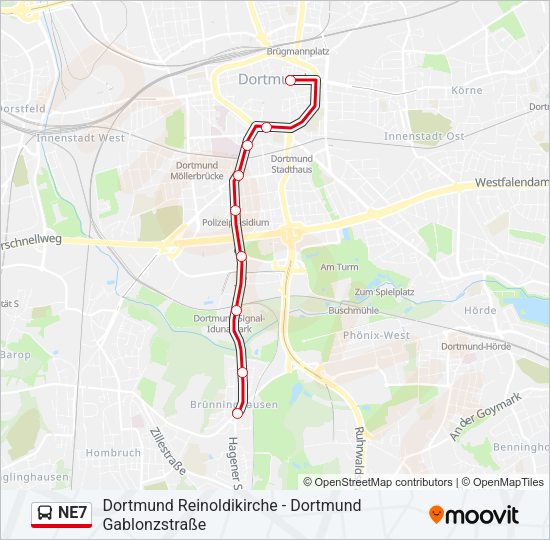 NE7 Bus Line Map