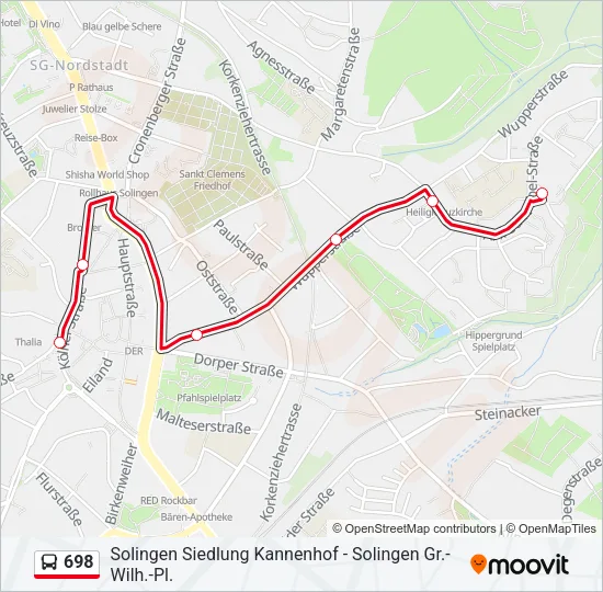 698 Bus Line Map