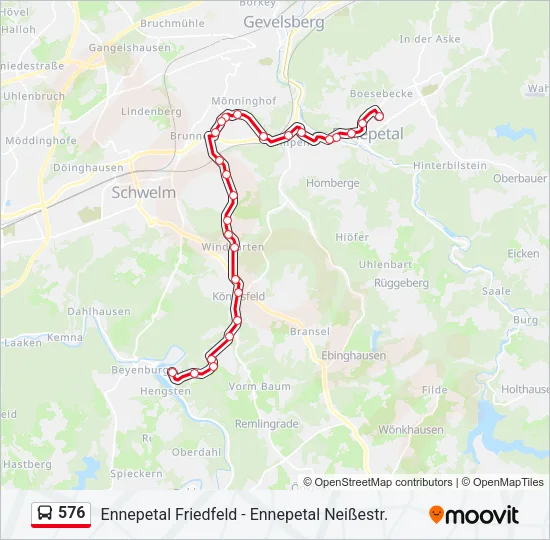 576 Bus Line Map