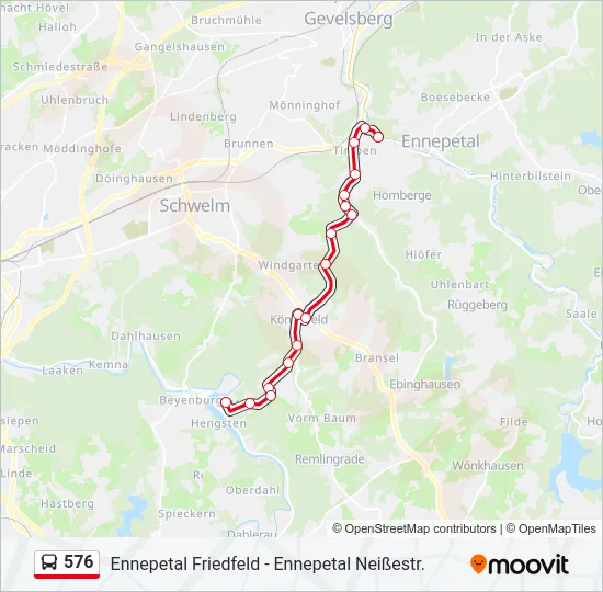 576 Bus Line Map