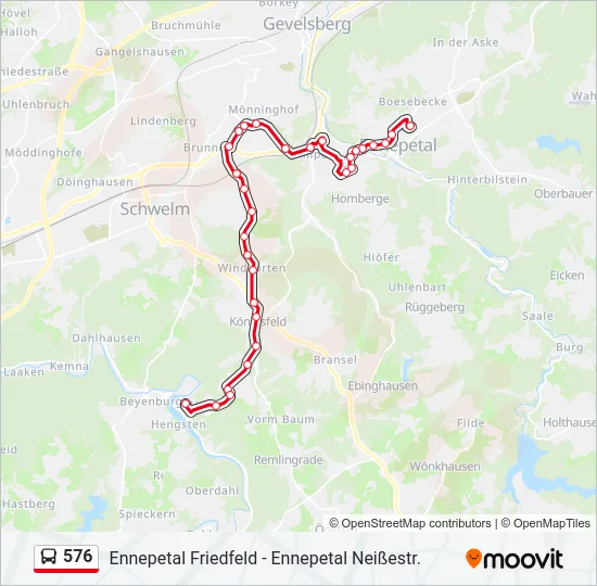 576 Bus Line Map