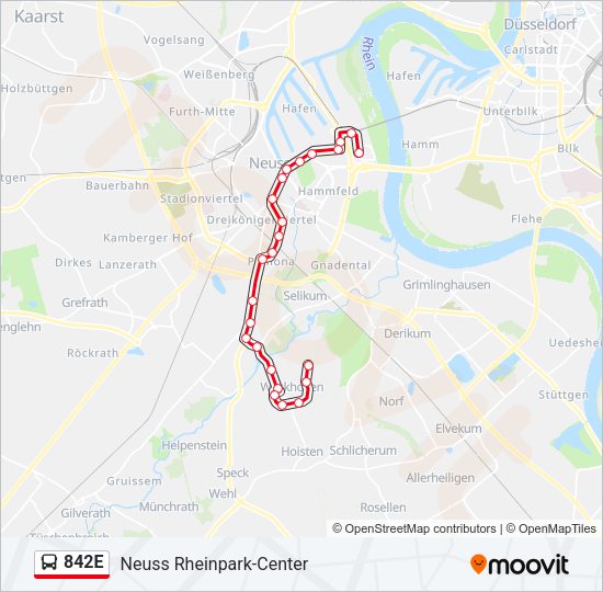 842E Bus Line Map
