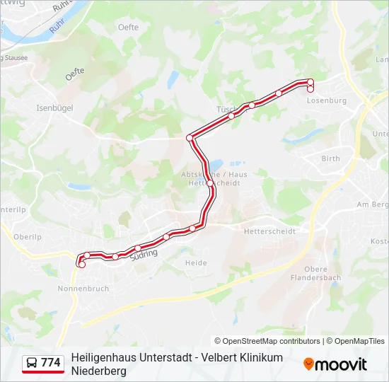 774 Bus Line Map