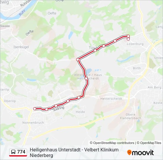 774 Bus Line Map