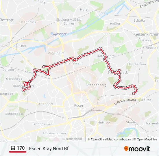 170 Bus Line Map