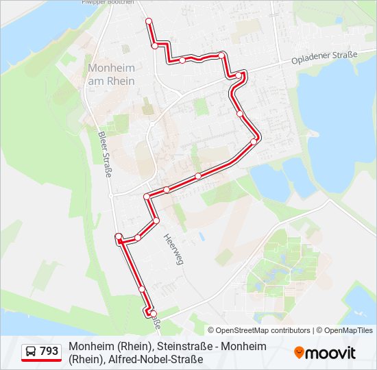 793 Bus Line Map