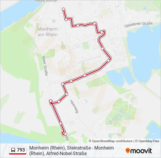 793 Bus Line Map