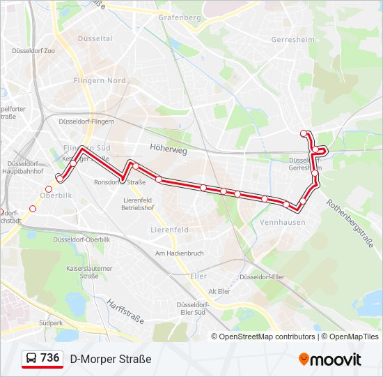 Автобус 736: карта маршрута