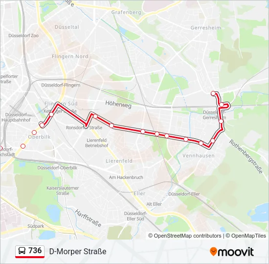 736 Bus Line Map