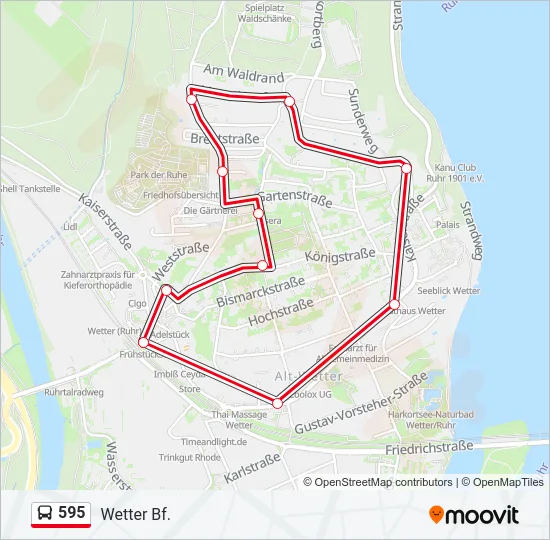 595 Bus Line Map