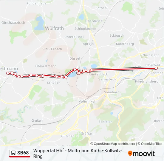 SB68 Bus Line Map