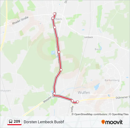 209 Bus Line Map