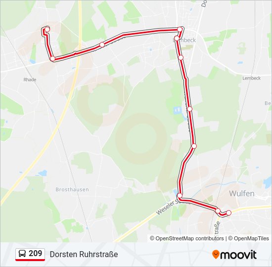 209 Bus Line Map