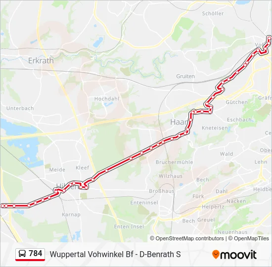 Автобус 784: карта маршрута