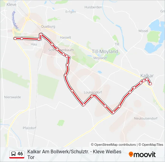 46 Bus Line Map