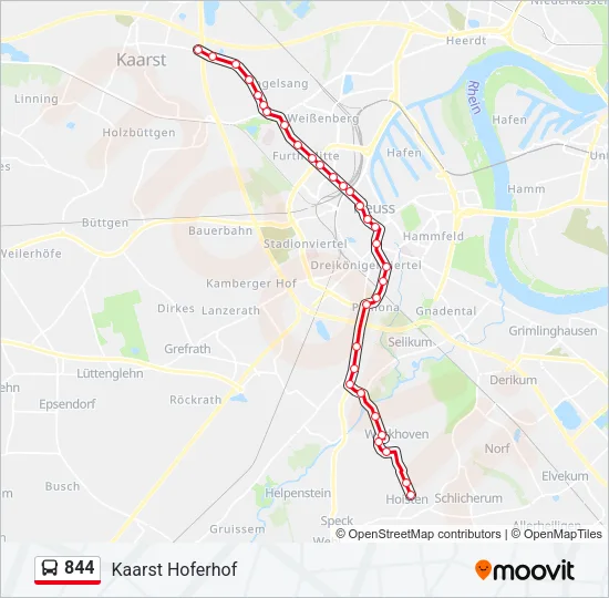 844 Bus Line Map