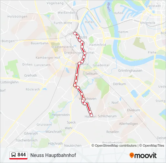 844 Bus Line Map