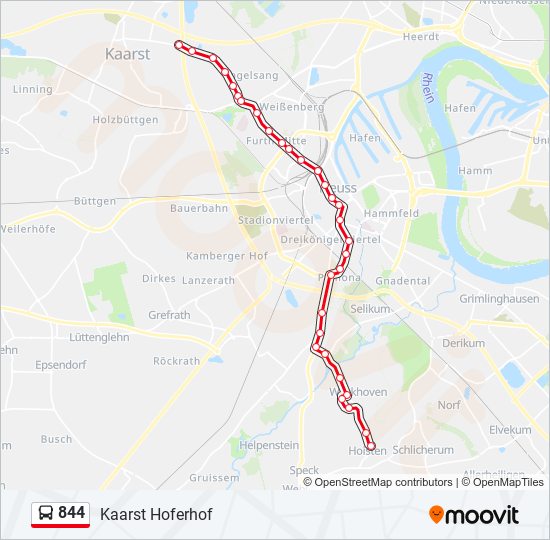 844 bus Line Map